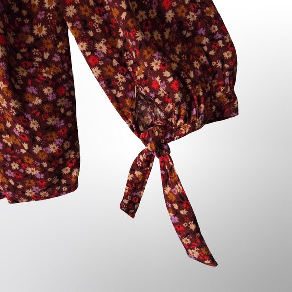 Madewell Lirane Tie Sleeve Button-Front Floral Blouse - Picture 4 of 5